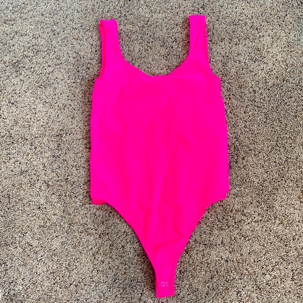 NWOT Hot pink free people bodysuit